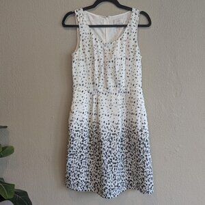 Women’s Ann Taylor LOFT, Sleeveless, Black & White Print Dress * Size 4